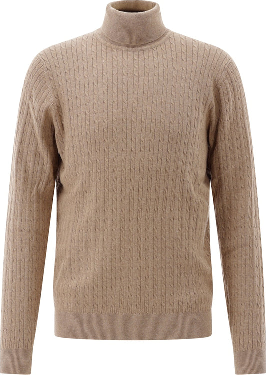 Roll-Collar Pullover, Beige
