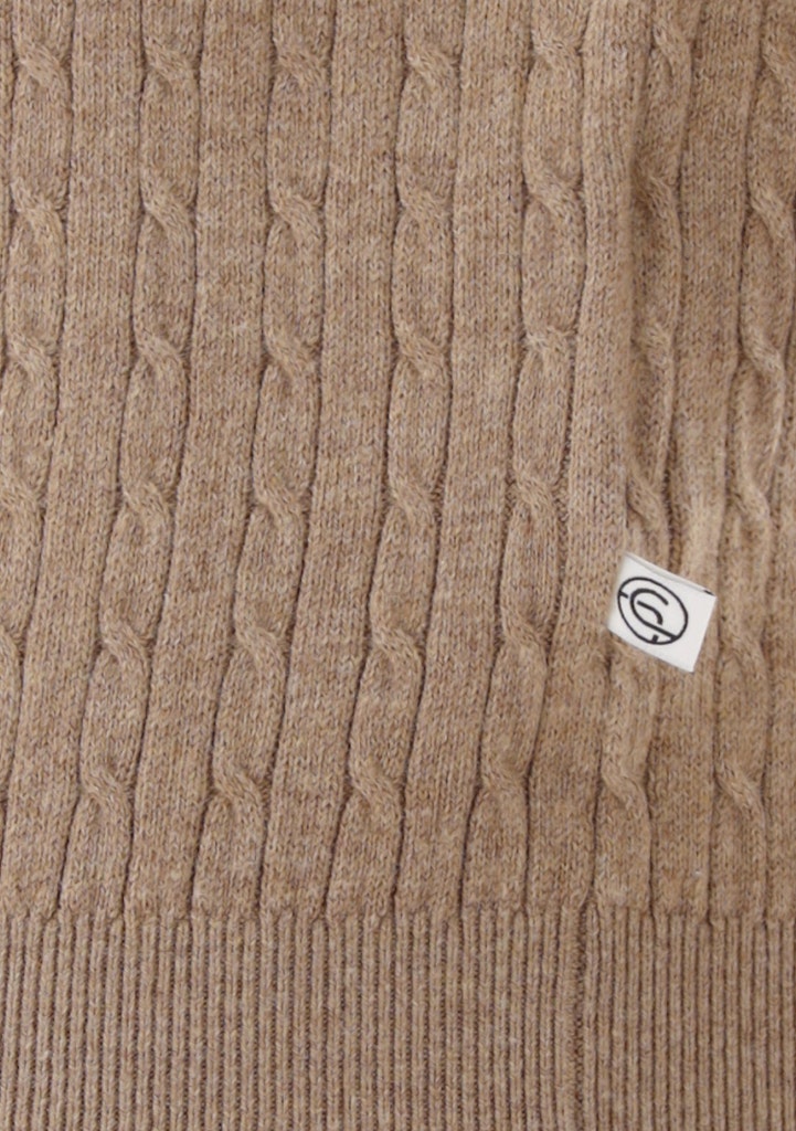 Roll-Collar Pullover, Beige