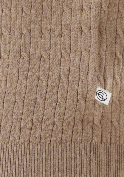 Roll-Collar Pullover, Beige