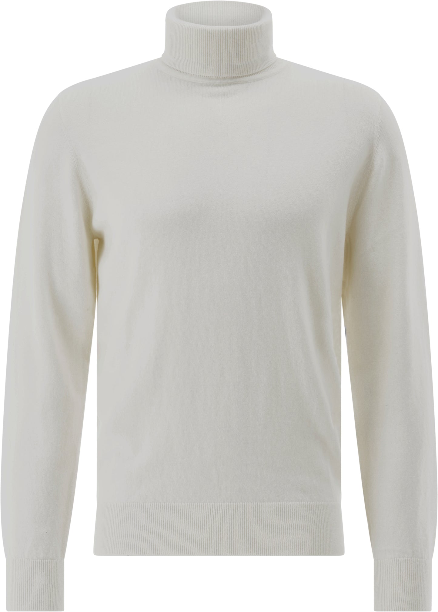 Roll-Collar Pullover, White