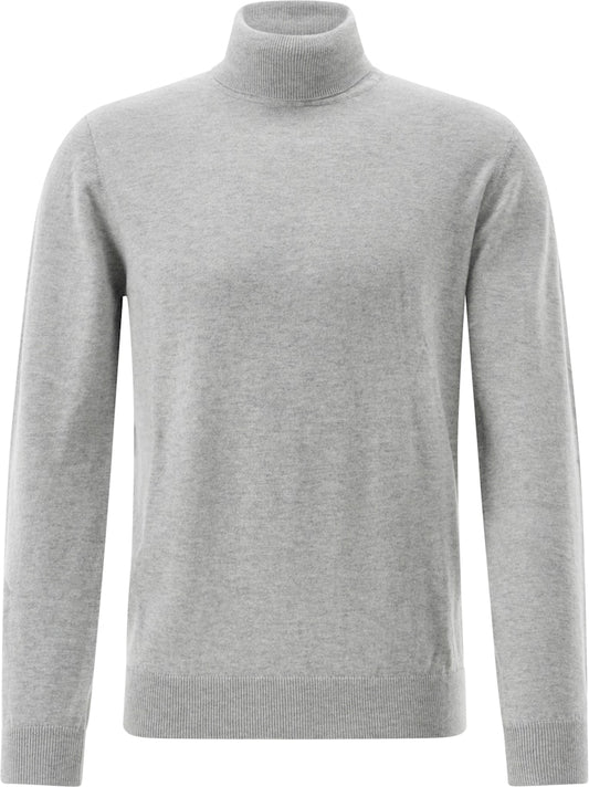 Roll-Collar Pullover, Light Grey