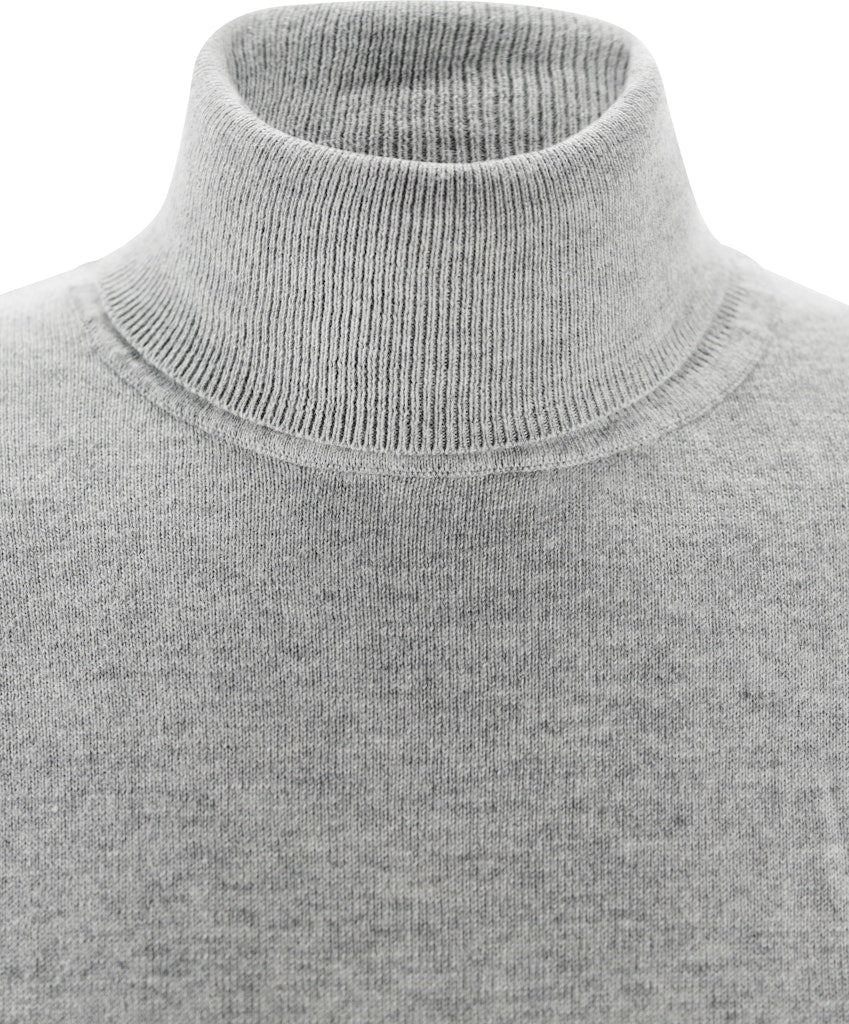Roll-Collar Pullover, Light Grey