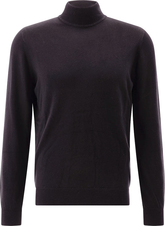 Roll-Collar Pullover, Black