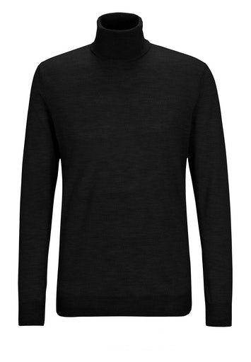 CARL GROSS Roll-Collar Pullover, Black