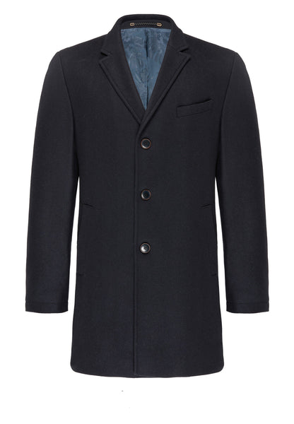 Wool & Cashmere Blend Coat, Navy