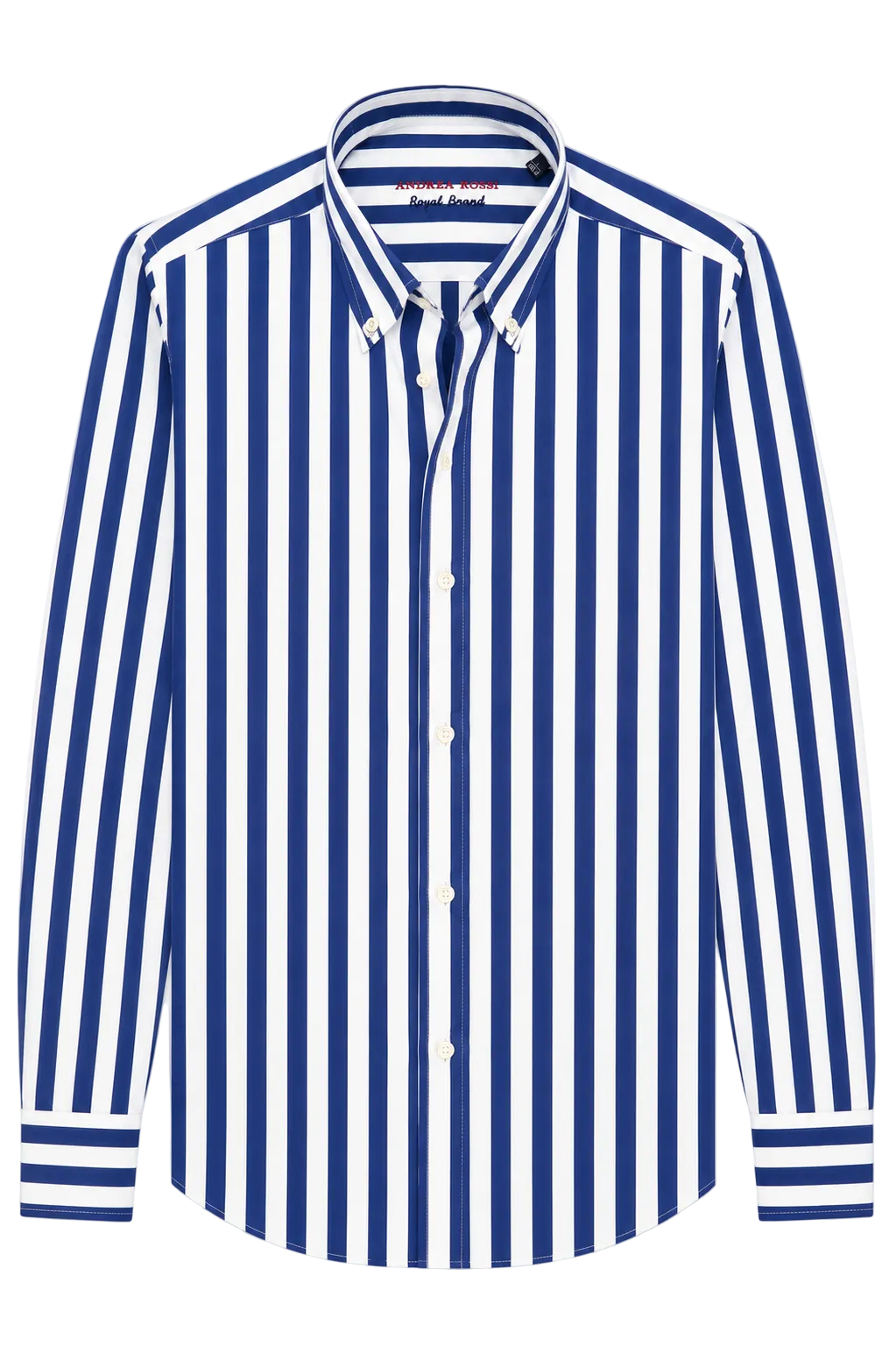 Smart Casual Cotton Shirt, Striped Navy