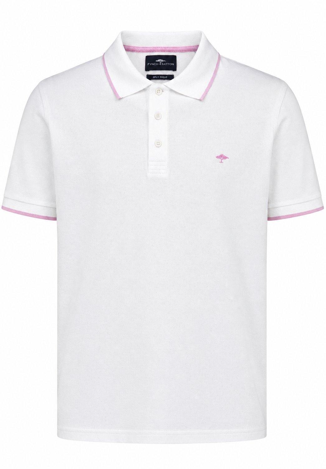 Piqué Polo Shirt, White-Pink