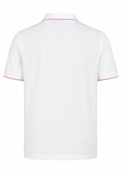 Piqué Polo Shirt, White-Pink