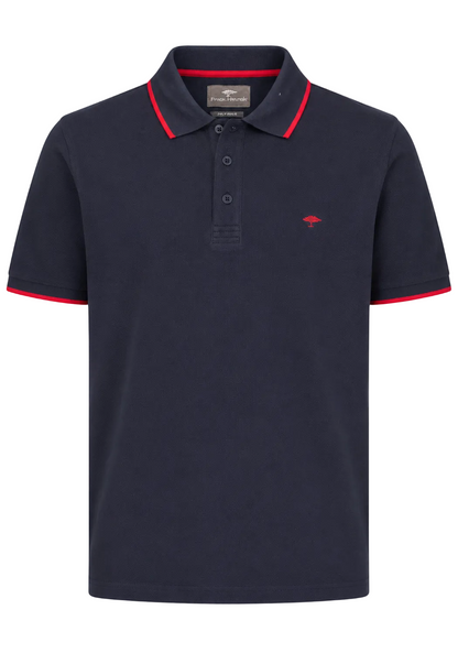 Piqué Polo Shirt, Navy-Red