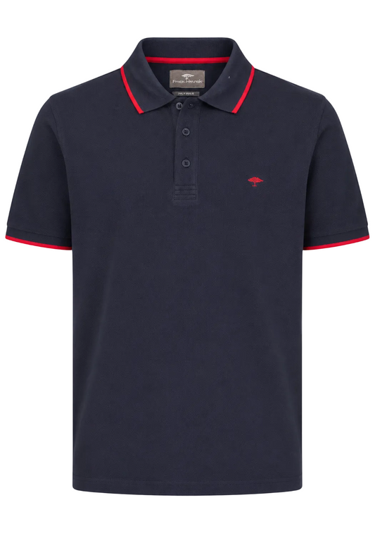 Piqué Polo Shirt, Navy-Red