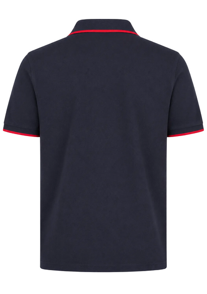 Piqué Polo Shirt, Navy-Red