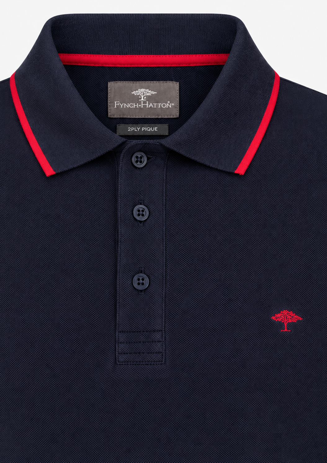 Piqué Polo Shirt, Navy-Red