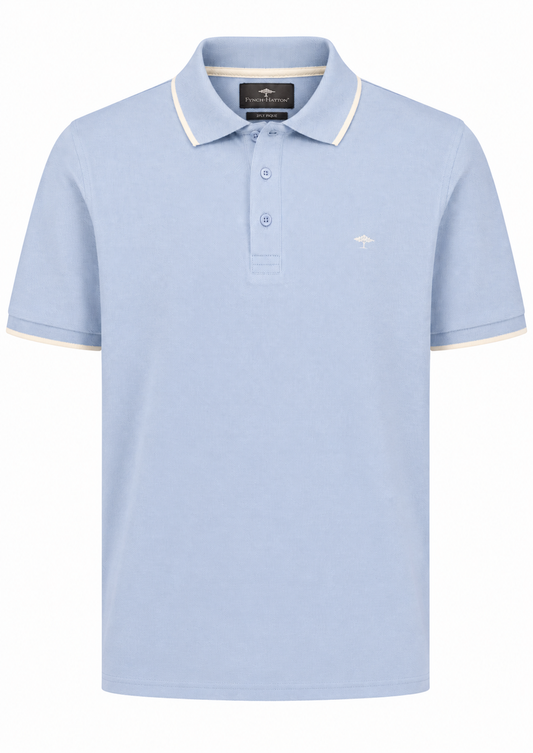 Piqué Polo Shirt, Blue-White