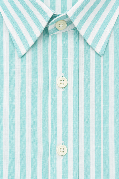 Linen Shirt, Mint Striped