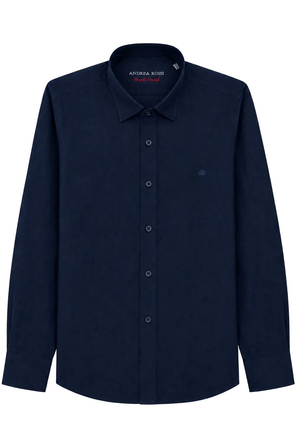Navy blue shirt on a white background