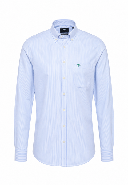 Oxford Cotton Shirt, Striped Blue