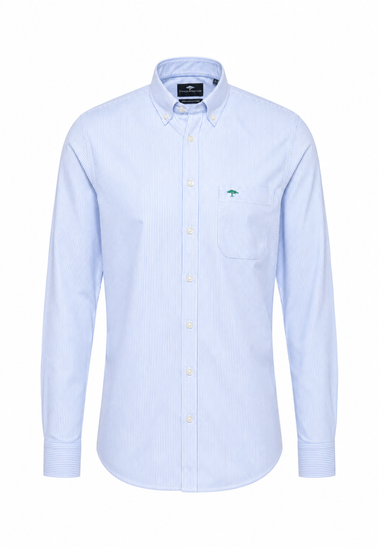 Oxford Cotton Shirt, Striped Blue