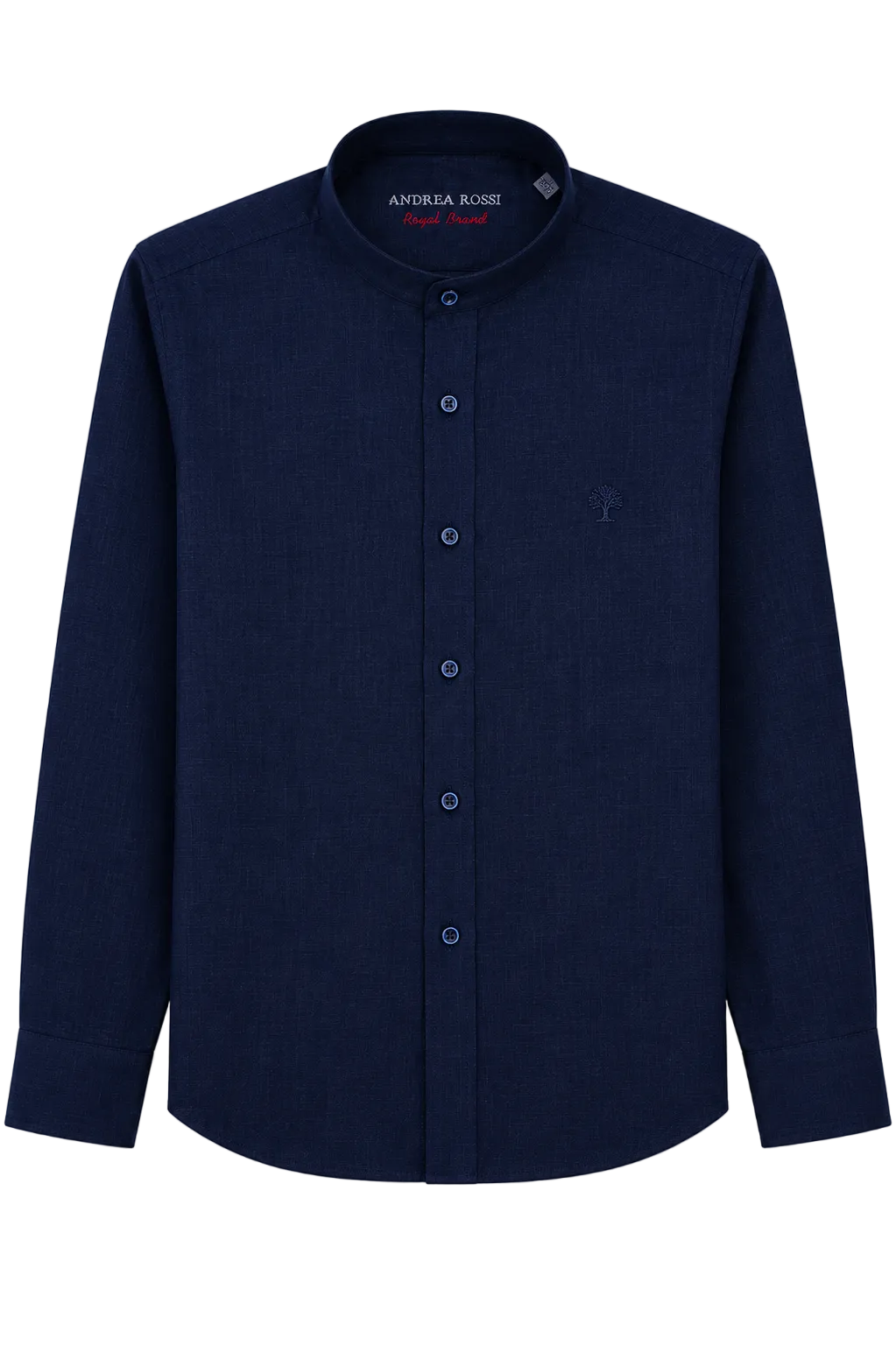 Linen Mao Shirt, Navy