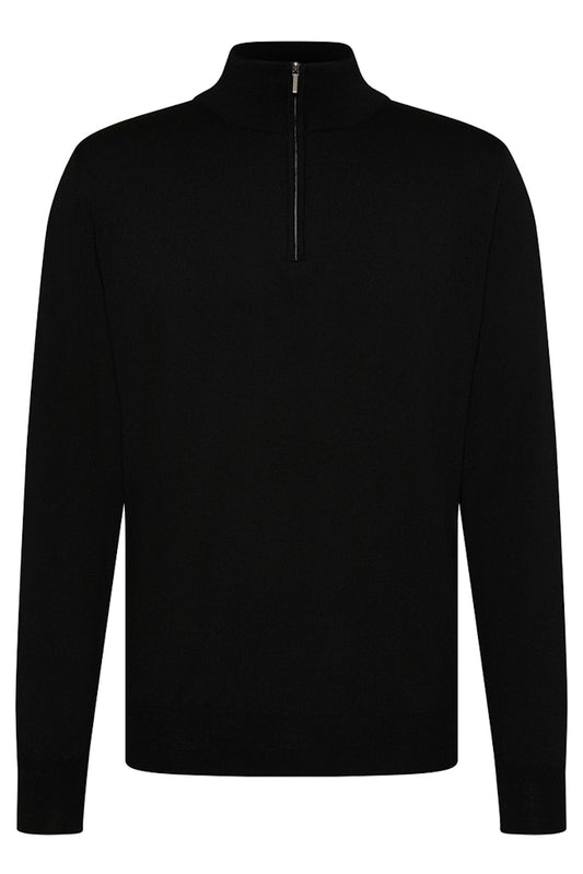 Half-Zip Knit Sweater, Black