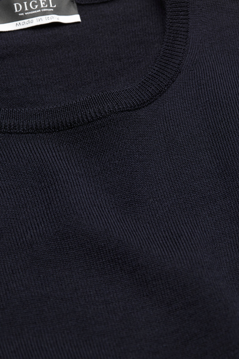 Round Neck Pullover, Navy