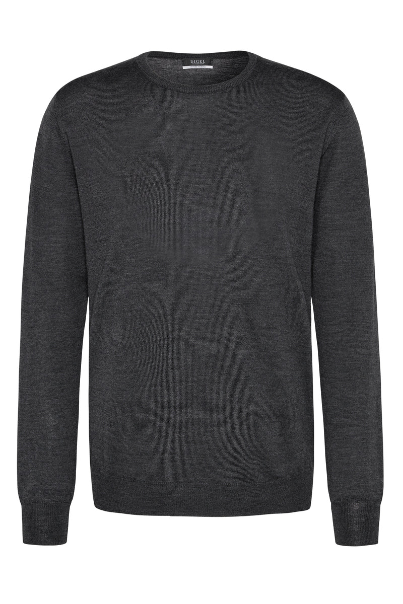 Round Neck Pullover, Charcoal
