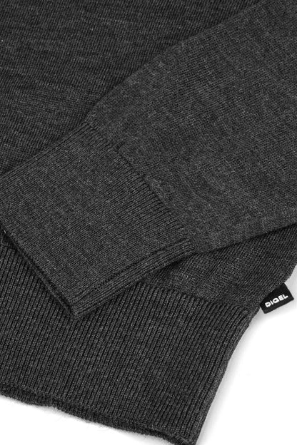 Stand Up Collar Merino Wool Knit, Charcoal