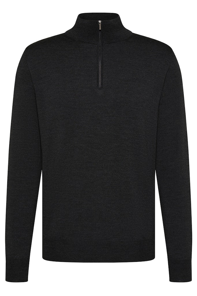 Half-Zip Knit Sweater, Dark Grey