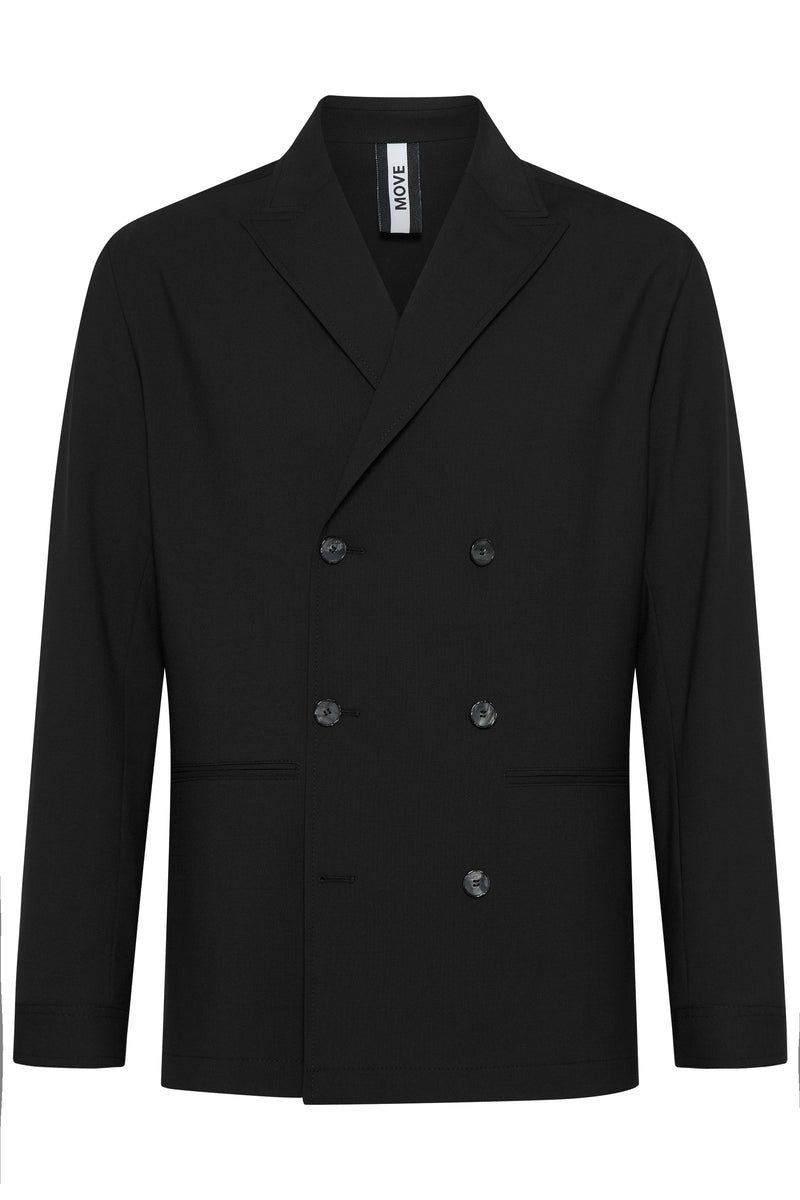 Bianco Digel Move Double Breasted Suit, Black