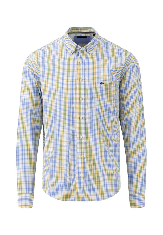 FYNCH HATTON Button Down Shirt, Pineapple Check