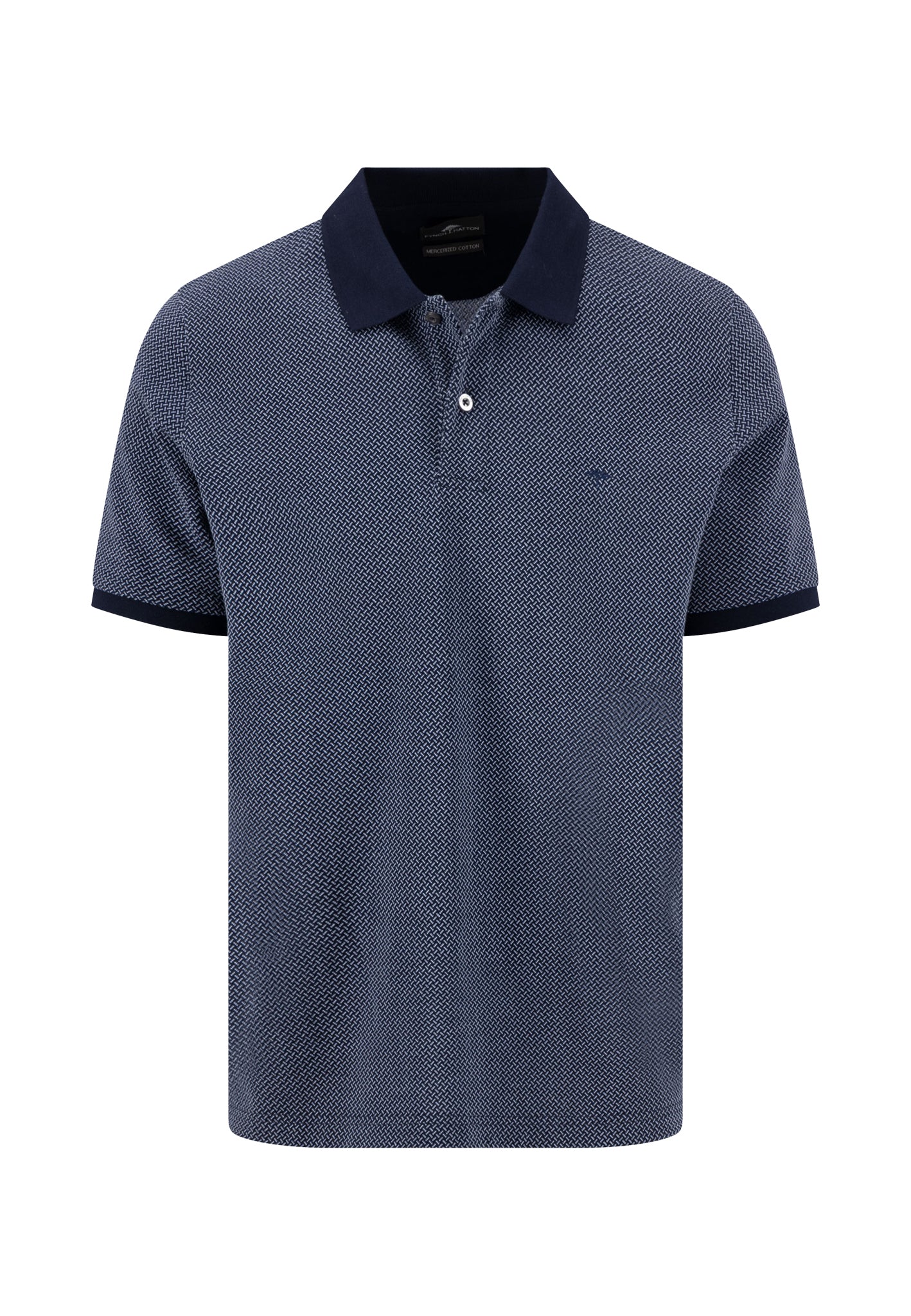 Structured Pattern Polo Shirt, Navy