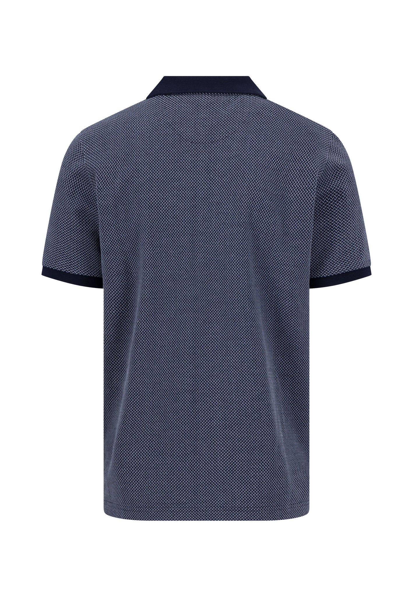 Structured Pattern Polo Shirt, Navy