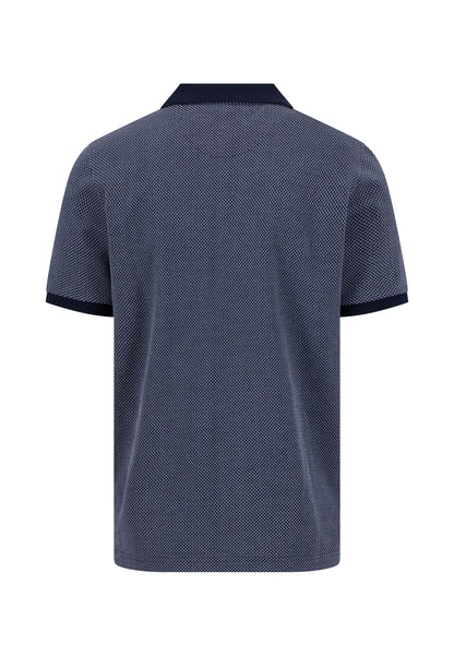 Structured Pattern Polo Shirt, Navy