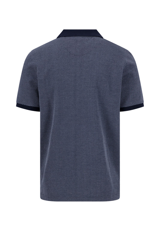 Structured Pattern Polo Shirt, Navy
