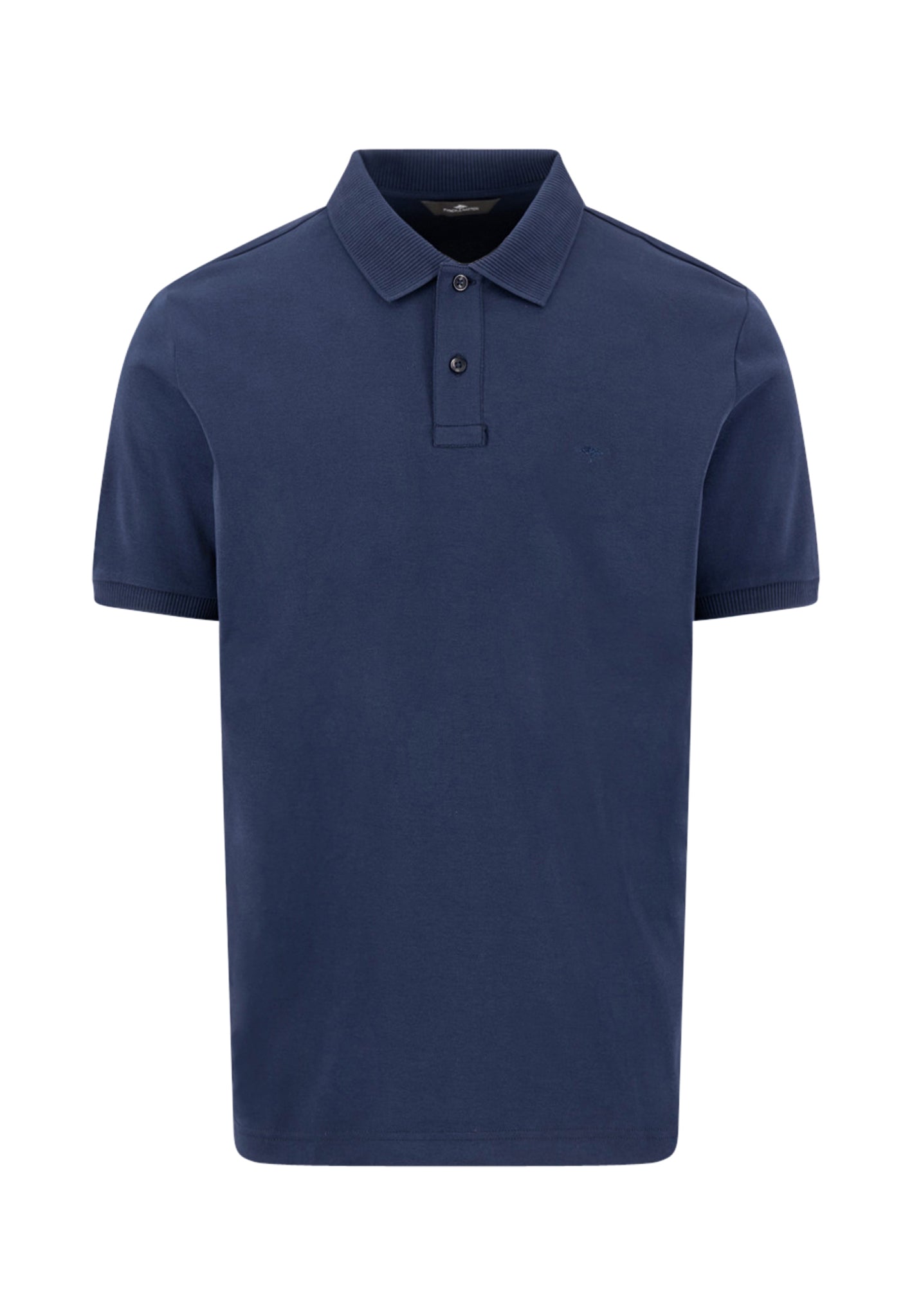 Pre-Shrunk Cotton Polo with a Classic Collar, Navy