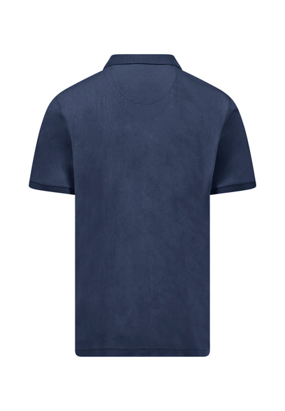 Pre-Shrunk Cotton Polo with a Classic Collar, Navy