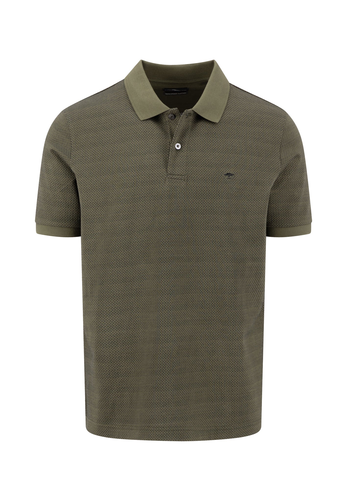 Structured Pattern Polo Shirt, Olive