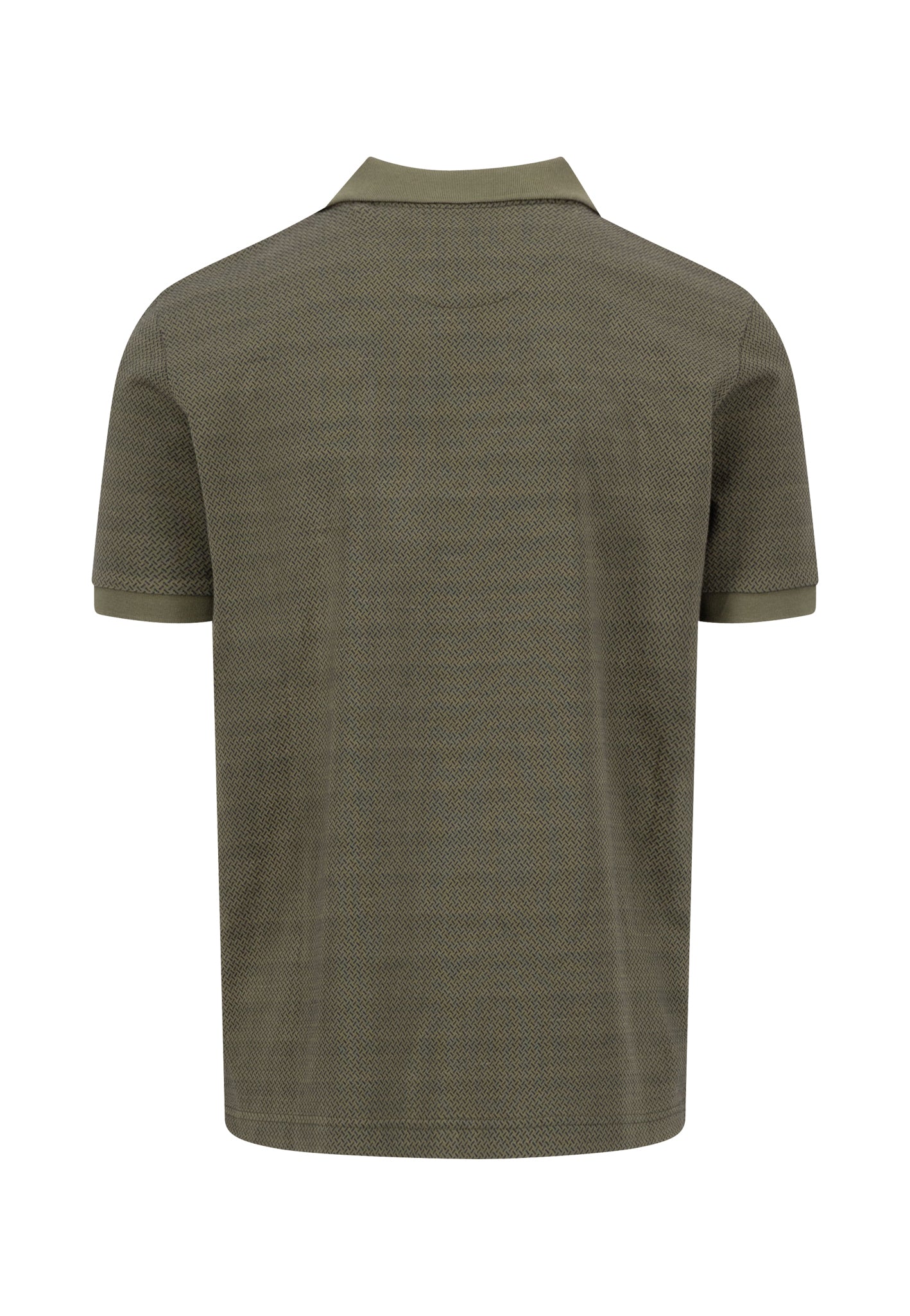 Structured Pattern Polo Shirt, Olive