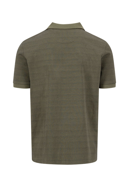Structured Pattern Polo Shirt, Olive