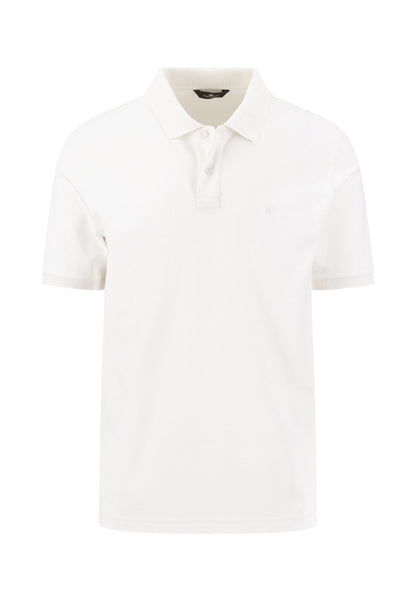 Pre-Shrunk Cotton Polo with a Classic Collar, Off White