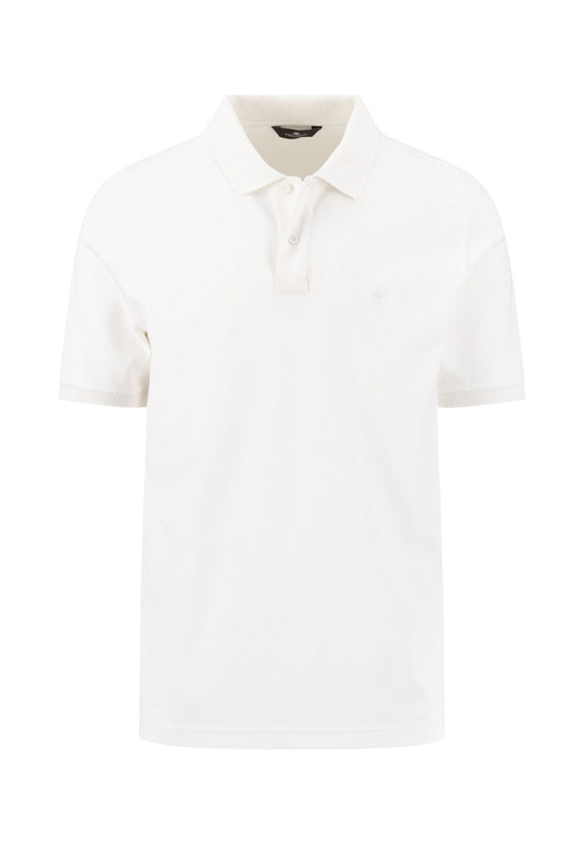 Pre-Shrunk Cotton Polo with a Classic Collar, Off White