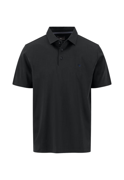 Cotton Polo Shirt with a Classic Polo Collar, Black