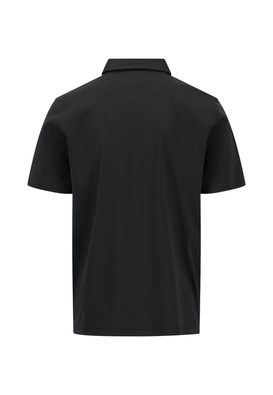 Cotton Polo Shirt with a Classic Polo Collar, Black