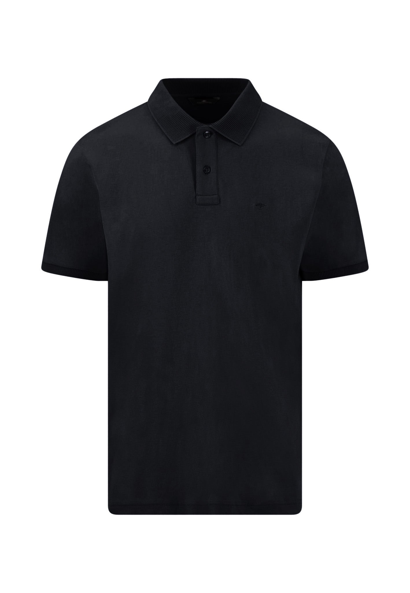 Pre-Shrunk Cotton Polo with a Classic Collar, Black