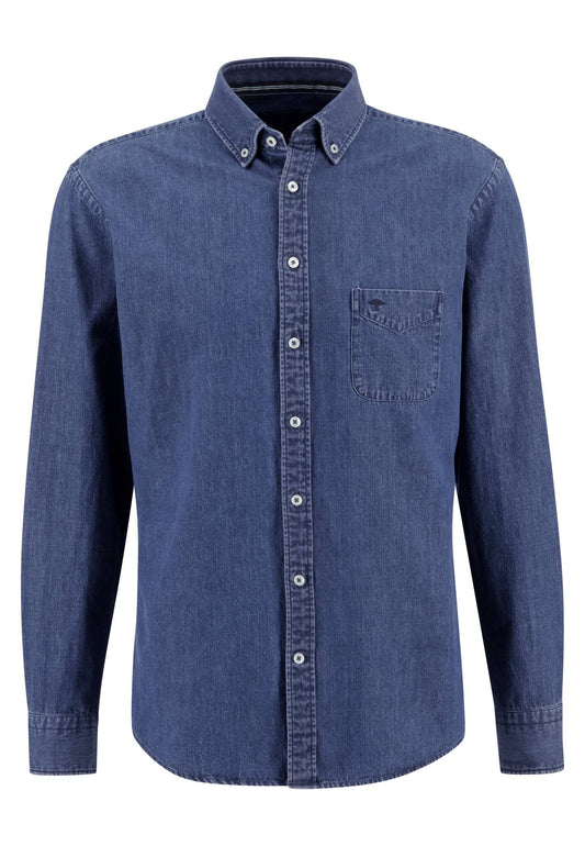 DENIM-HEMD AUS BAUMWOLLE