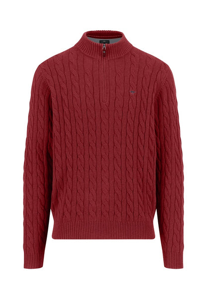 Cotton Knitted Sweatshirt, Red