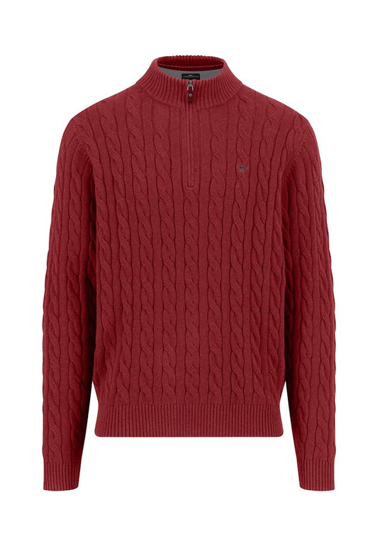 Cotton Knitted Sweatshirt, Red