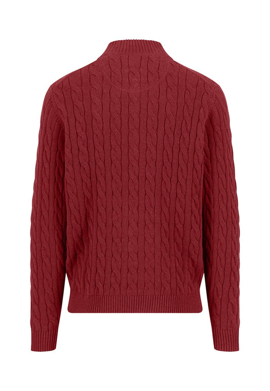 Cotton Knitted Sweatshirt, Red