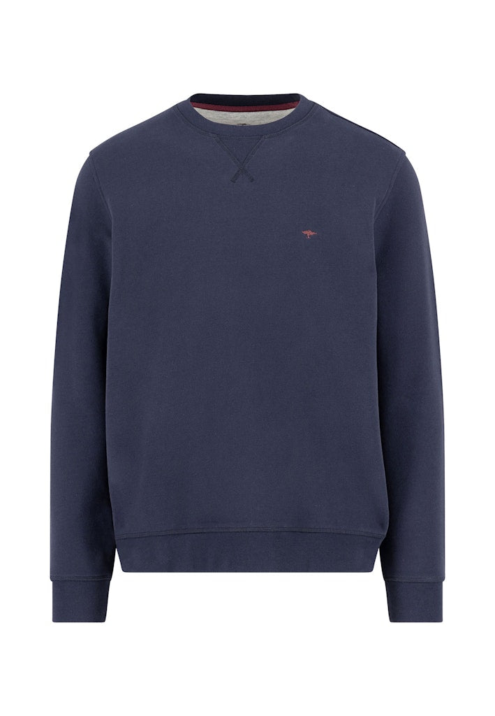 Cotton Round Neck Sweatshirt, Navy
