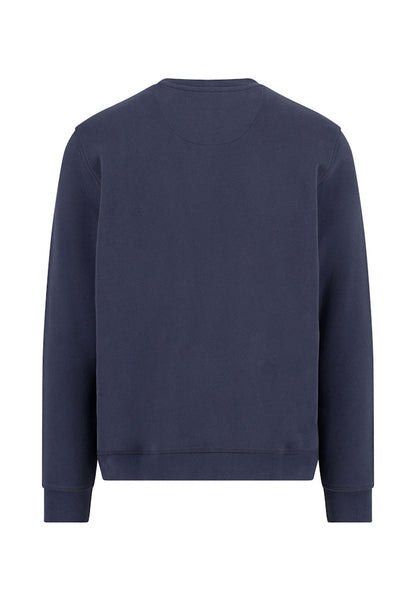 Cotton Round Neck Sweatshirt, Navy