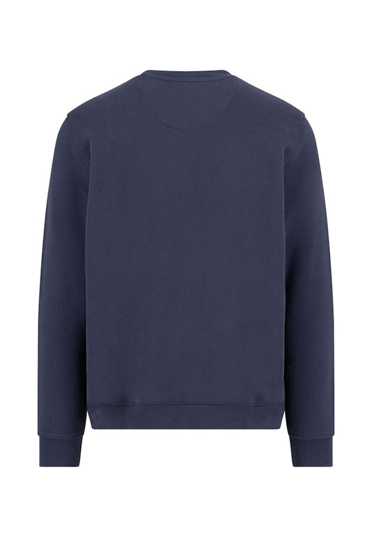 Cotton Round Neck Sweatshirt, Navy